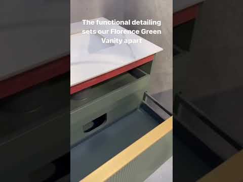 Florence Green Fluted Vanity With Dual Inner Drawer - 800mm video