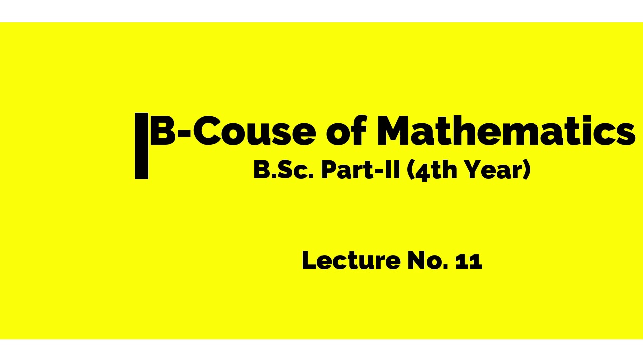 Lect. Math. B 4th - YouTube