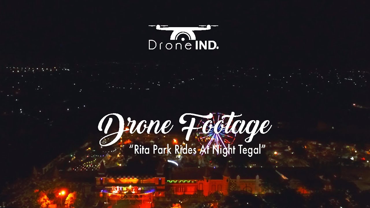 Drone Footage - Rita Park Rides At Night Tegal | DroneIND