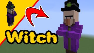 Minecraft Witch, Minecraft Statue, Mob Build, Minecraft Build Tutorial - Bedrock, Java