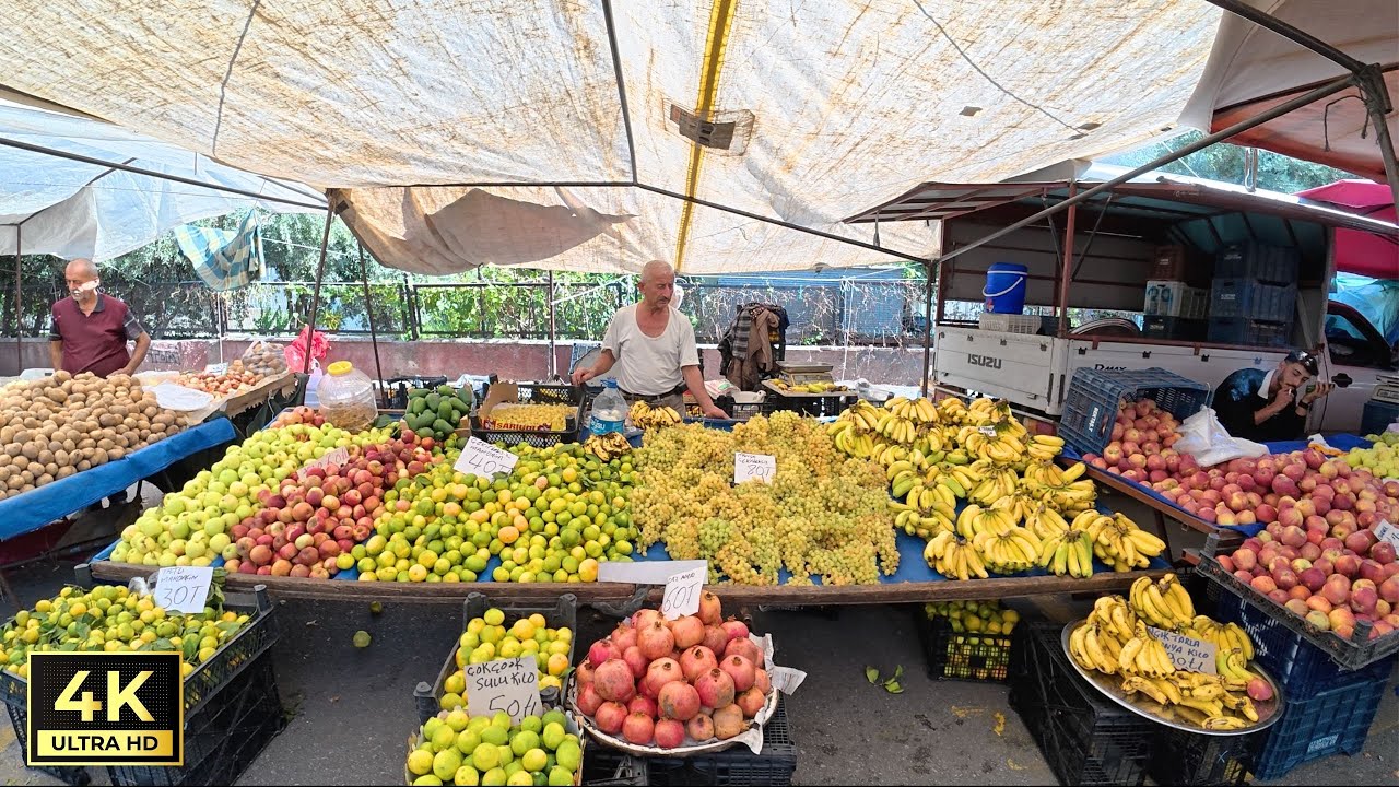 Alanya Oba Monday Market | Antalya Turkey |  [4K HD]