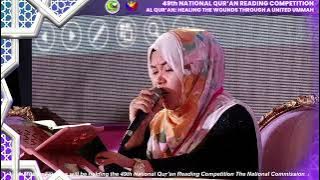49th National Qur-an Reading Competition  Champion Ustadja Raihana Ambangala 2024.