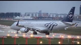 Alitalia Embraer 190 Takeoff Fromlondon City Airport Runway 09