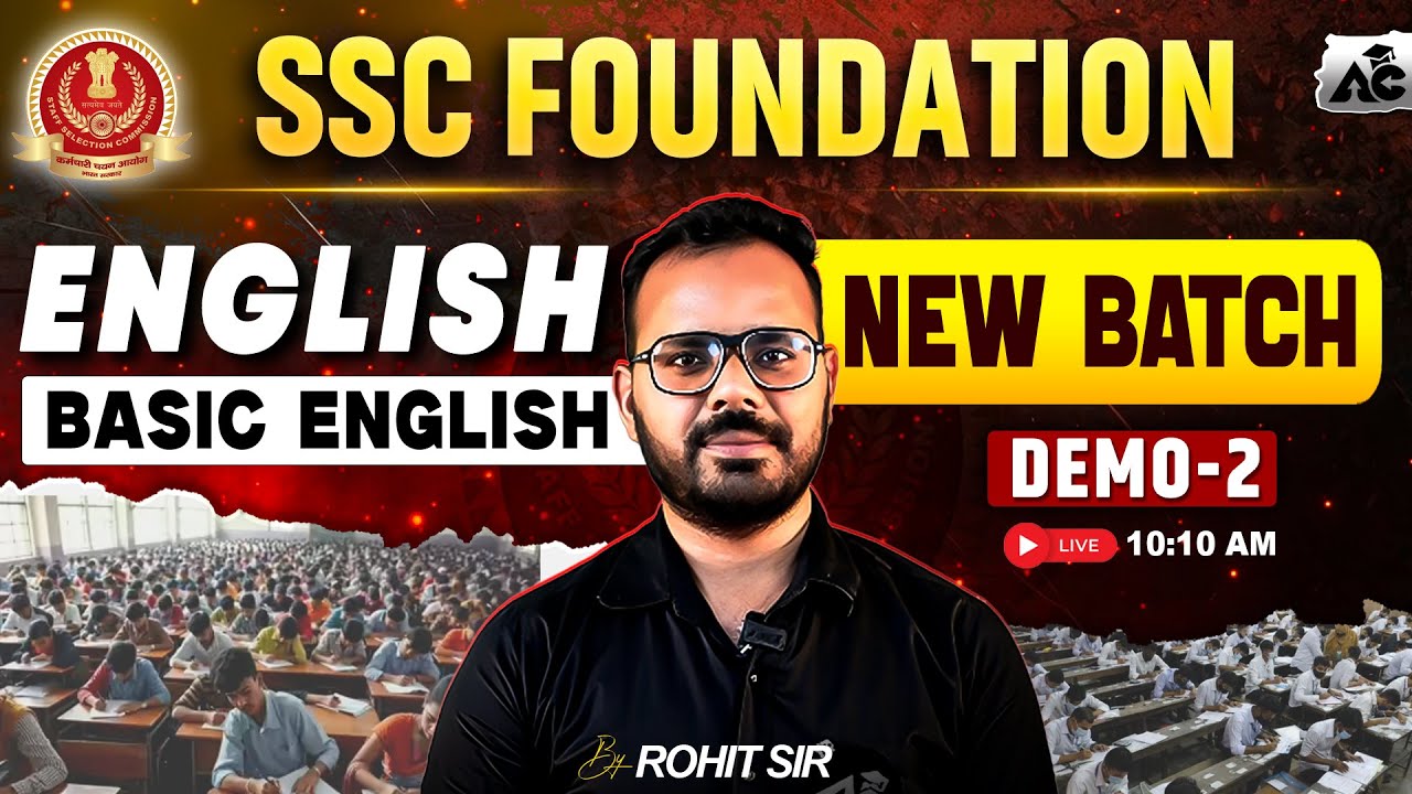 SSC Foundation English Basic English | CGL, CHSL, MTS, GD, CPO | Demo Class 2 | Rohit Sir