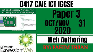 IGCSE ICT 0417/P3/2020 Oct - November (Web Page)