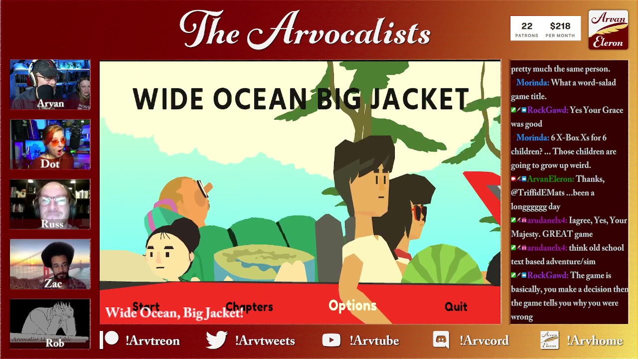 Arv streams Wide Ocean Big Jacket, with the amazing Arvocalists!