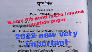 B.com 6th sem micro finance question paper in 2022