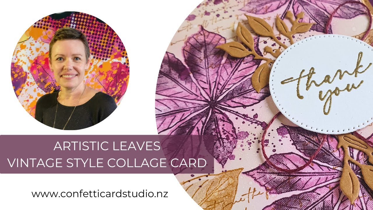 Artistic Leaves Vintage Style Collage Card