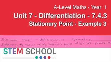 Example 3 - Stationary Point - A Level Pure Maths - Year 1 - Unit 7 - 7.4.3