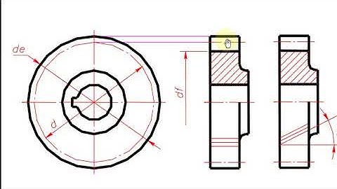 Vẽ kỹ thuật Cơ khí | Quy ước vẽ Bánh răng trụ