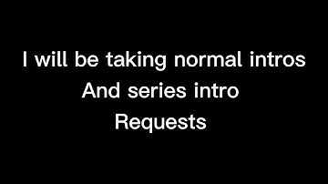 Intro commissions open!!