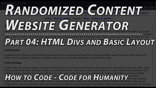 Part 4:divs and Basic Layout - CSS Framework - Web Development/How to Code: Random Content Generator