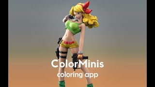 Colorminis 3D coloring app with DragonBall Lunchi prototype figure screenshot 4