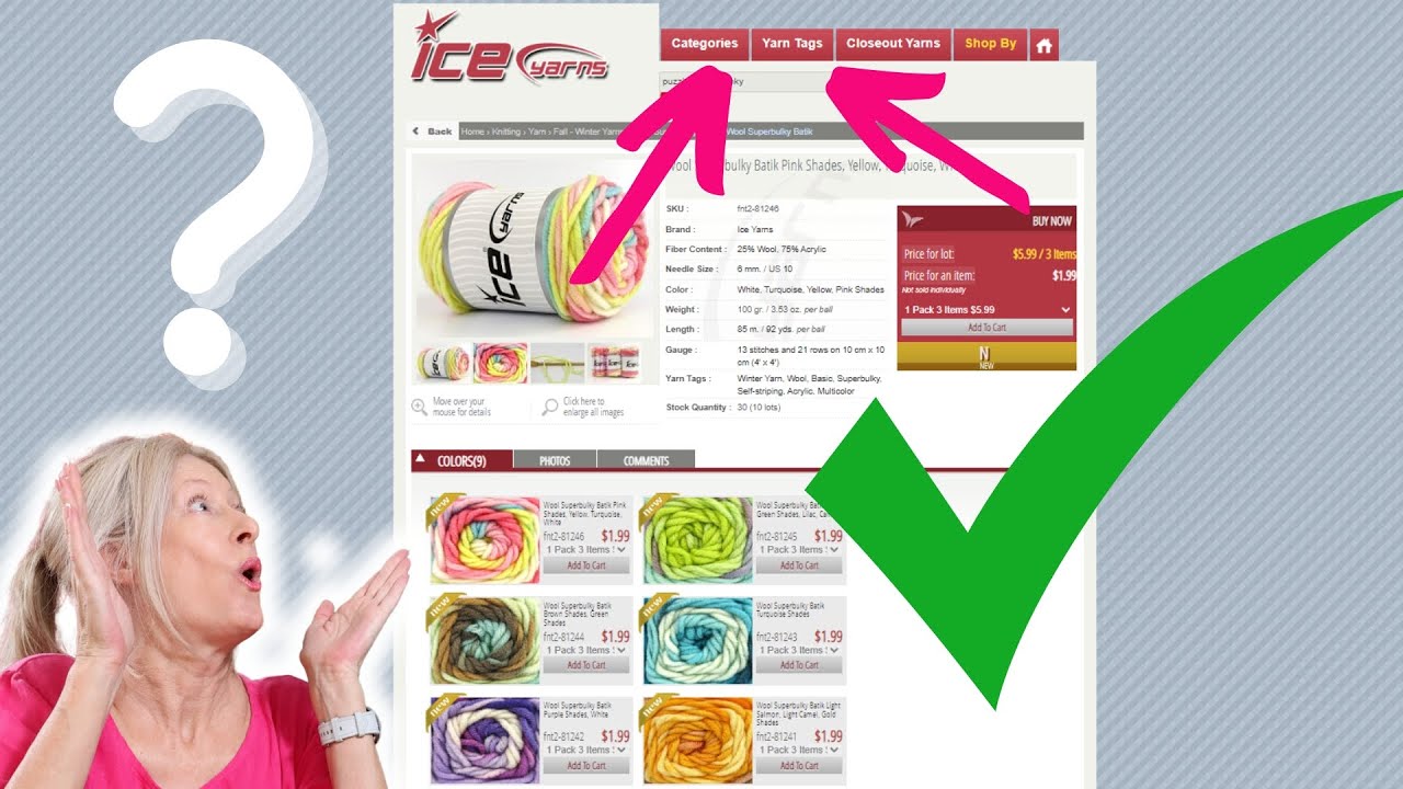 Come ICE Yarn Shopping with Me: How to Navigate Ice Yarns Website!