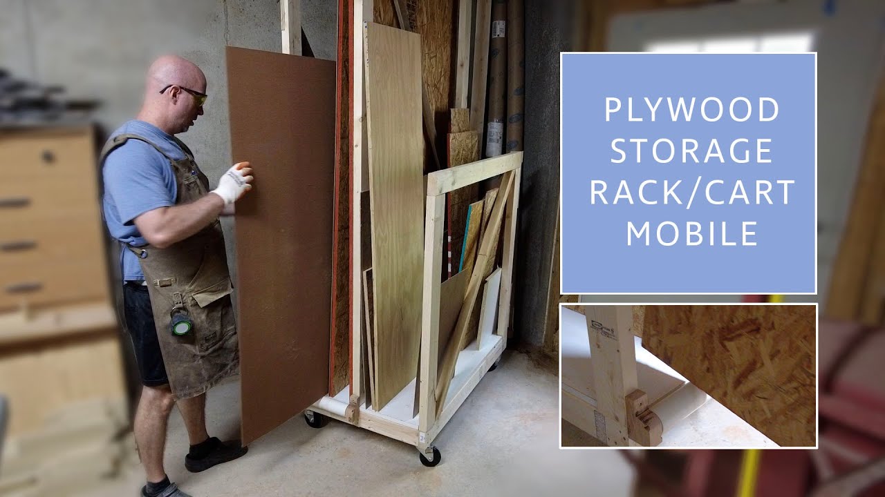 Plywood Storage Rack | Vertical Mobile Sheet Good Cart - YouTube