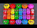 Numberblocks Colorful Slime ASMR Mixing Fun with Alphablocks Hidden Mini Eggs &amp; Glitter! 🌈💖