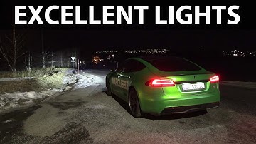 Tesla Model S Plaid headlights test
