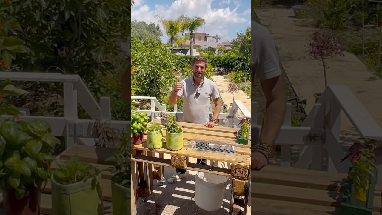 DIY Gardening Table 💚 by reusing wooden pallets ♻️ 