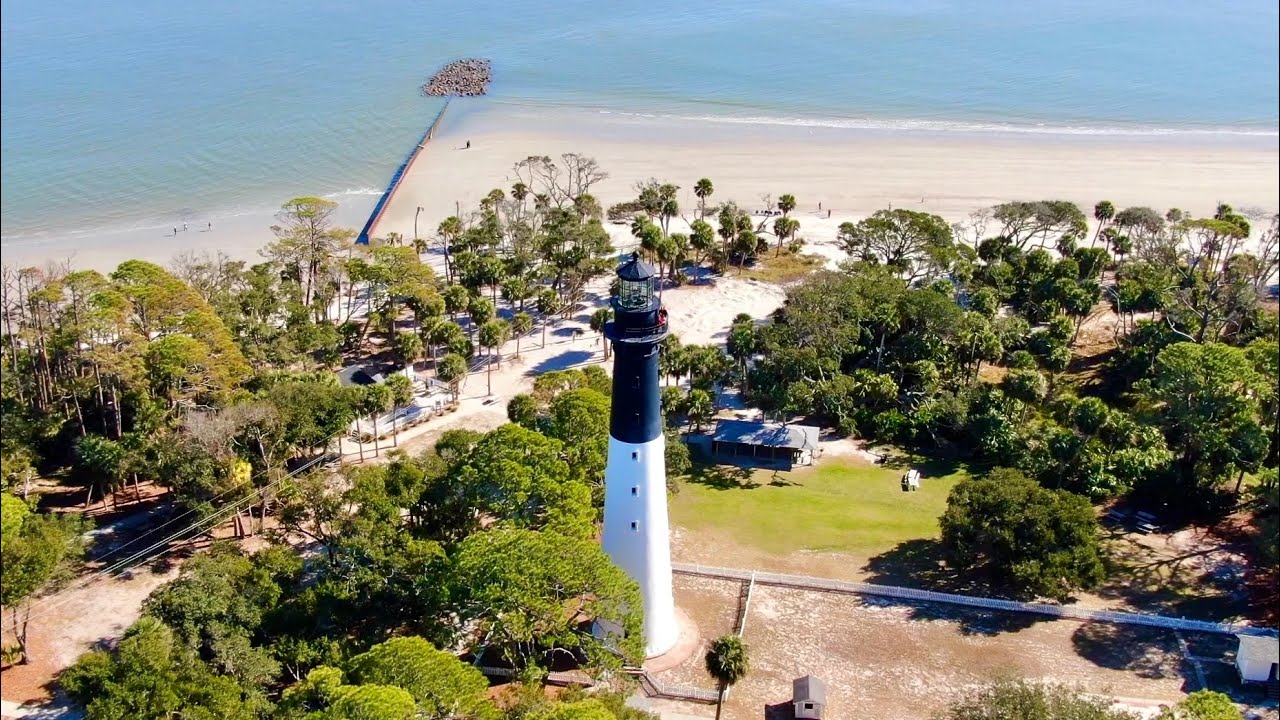 Hunting Island Lighthouse Drone Flight Hunting Island, SC YouTube