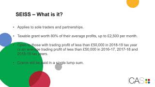 ICAS | Coronavirus Self-employment Income Support Scheme (SEISS) Information