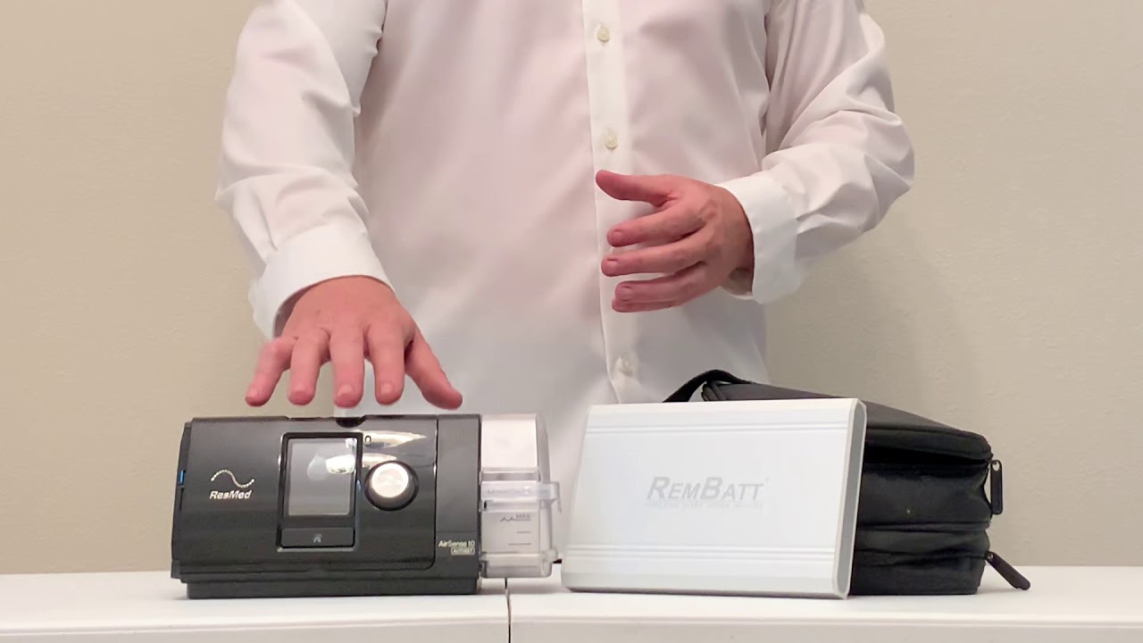 How to connect the RemBatt CPAP battery to the ResMed Airsense machine