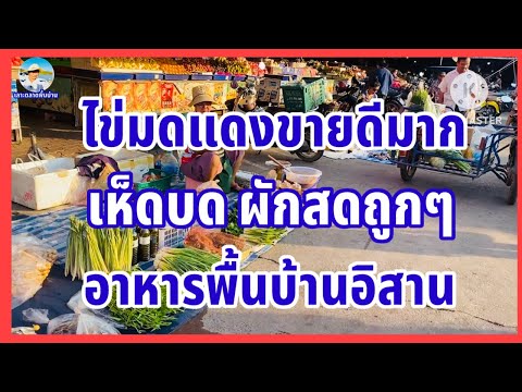 ตอนที่1 #อาหารพื้นบ้านอิสาน #ไข่มดแดงขายดีมาก #ปลาแหลมพยอม ที่#ตลาดนัดอำเภอโพนทองจังหวัดร้อยเอ็ด