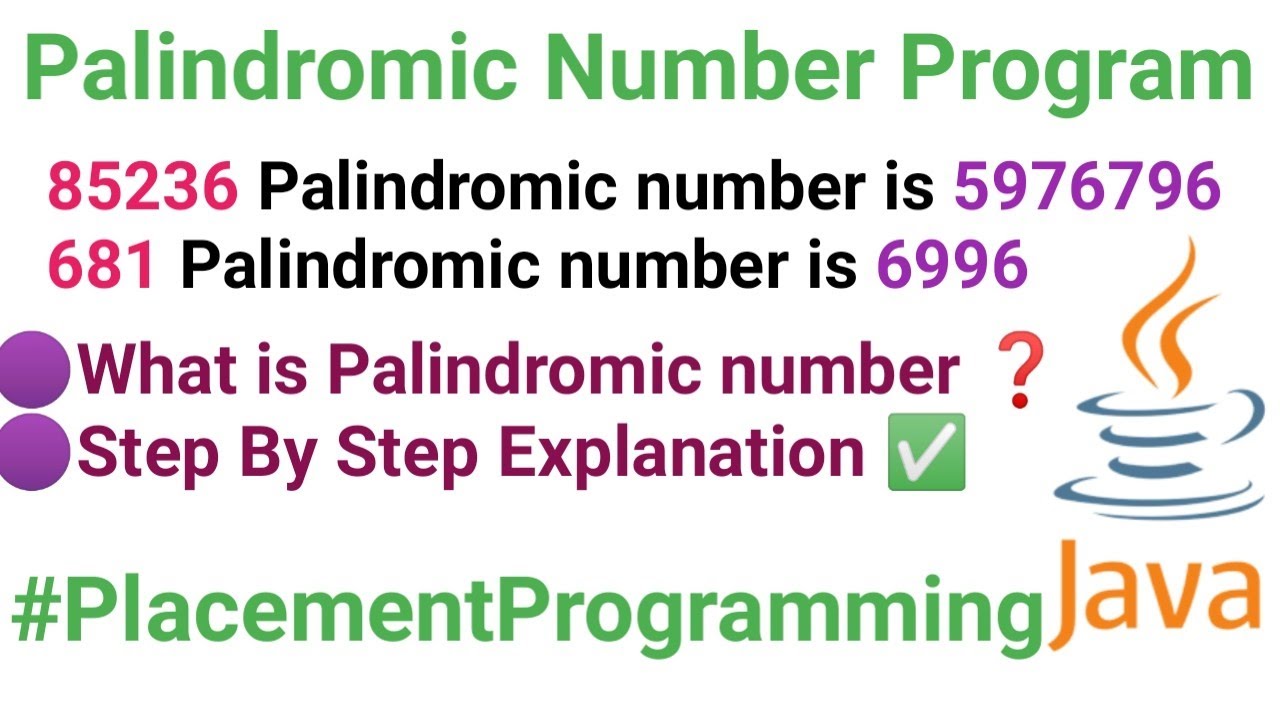 Palindromic Number Program| Generate Palindrome Number For a Given ...