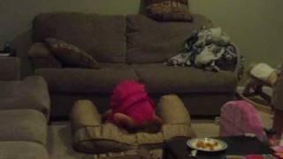 Jumping off the couch!