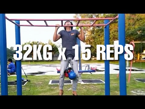 15 Reps +32Kg Pull ups