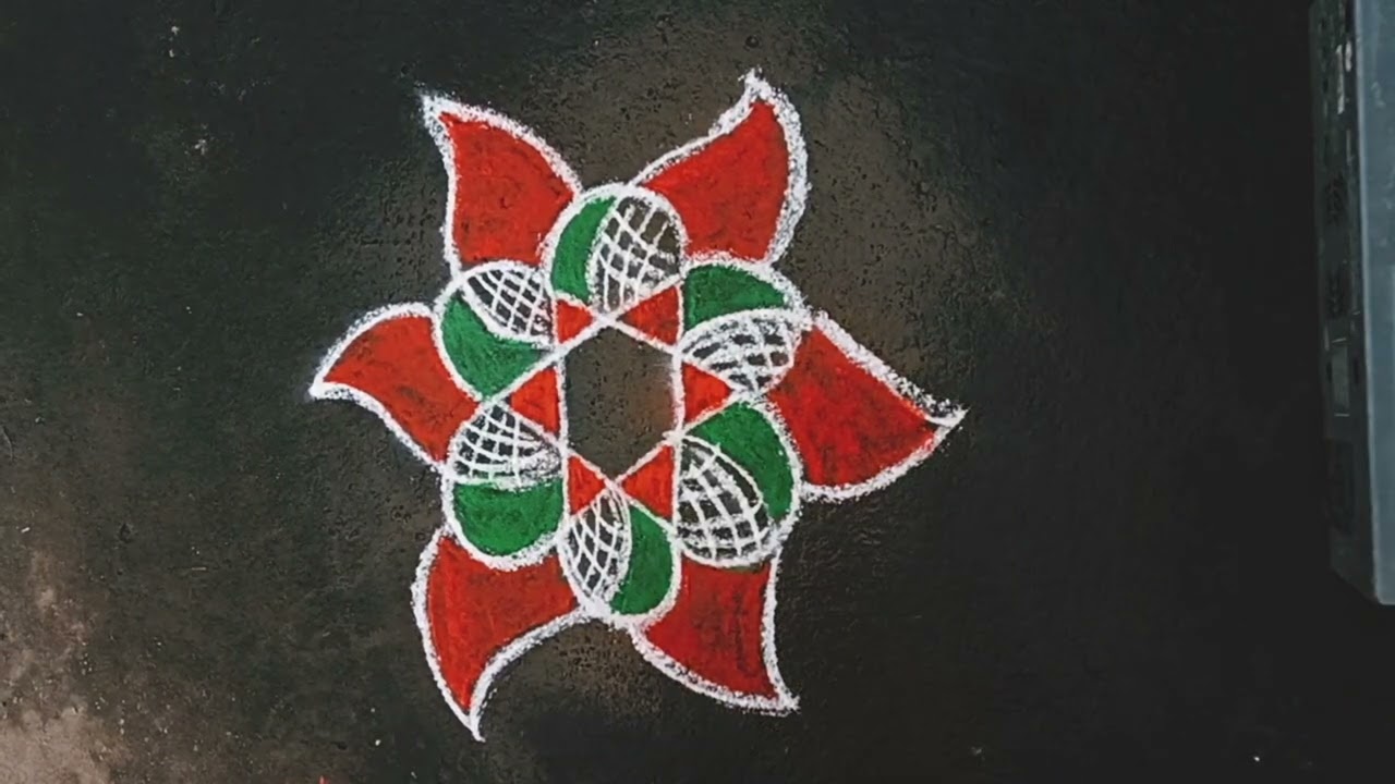 ஸ்டார் பூ கோலம்#kolam