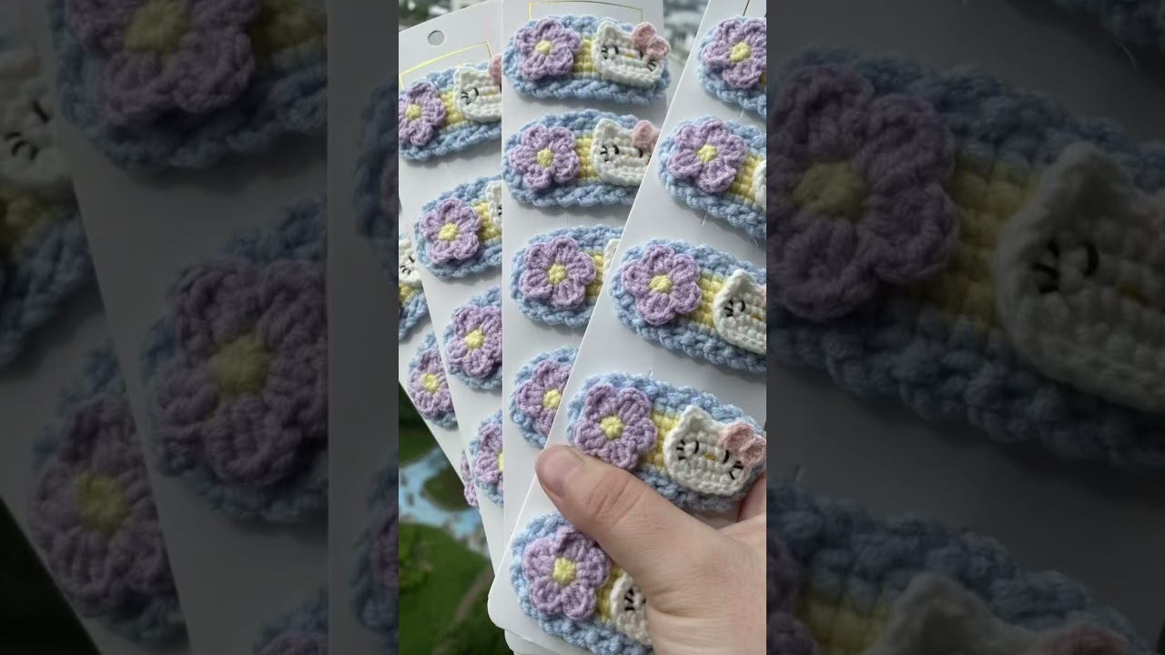 crochethairclips #handmadehairaccessories #hairclipswholesale