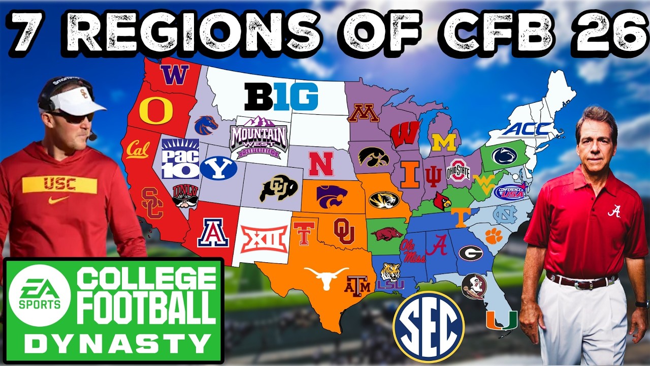 The 7 Regions of College Football in CFB 26 Dynasty - YouTube
