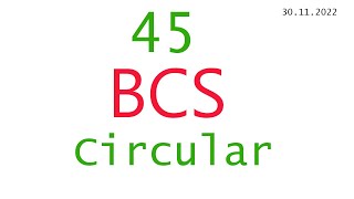 45 Bcs Circular 2022