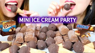 ASMR MINI ICE CREAM PARTY (Snickers, Drumstick) 아이스크림 리얼사운드 먹방 アイスクリーム 冰淇淋 Kem cây | Kim&Liz ASMR