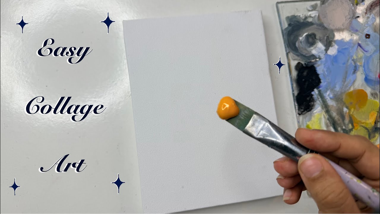 Easy collage art for beginners/ acrylic painting tutorial