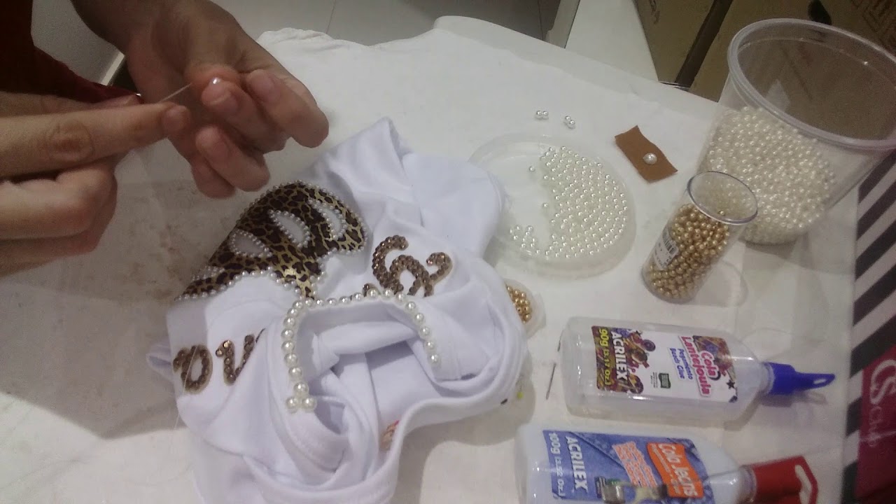 Como bordar golas de bodys com pérolas