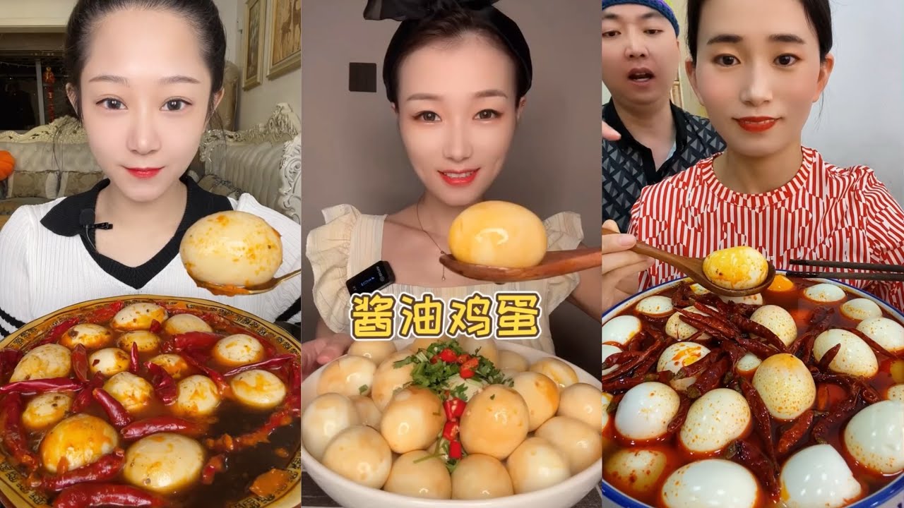 ASMR SOFT BOIL EGGS🥚먹방 SOSLU ÇİN YEMEKLERİ YEME EATING SPICY CHINESE FOOD 吃辛辣的中国菜 MUKBANG