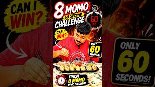 8 Momos in 60 Seconds Challenge! 🥟⏱️ #shortsfeed #trending #food #asmr #challenge