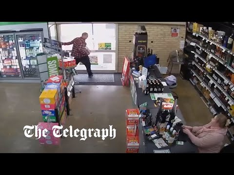 Thief trying to steal beer trapped by quick-thinking shopkeeper