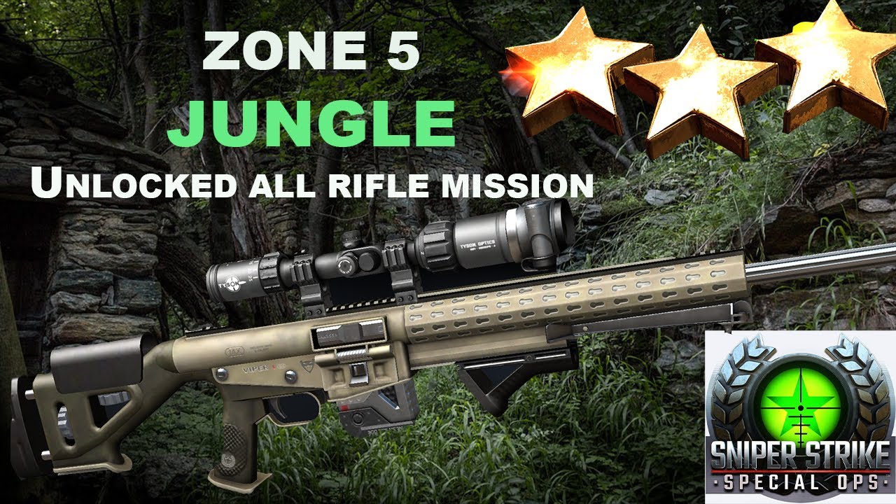 Campaign Zone 5 Jungle Unlocked all Rifle missions Sniper Strike : Special Ops ( iOS & Android )