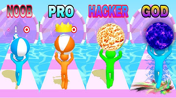 NOOB VS  PRO VS HACKER VS GOD in Tricky Track 3D