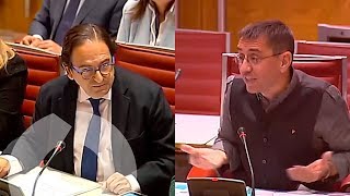 Rifirrafe con Juan Carlos Monedero en la comisión por la financiación de partidos en el Senado