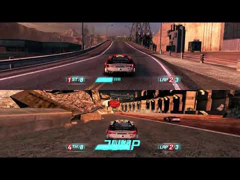 SPLIT SCREEN EXPLOSIVE RACING | SPLIT SECOND GAMEPLAY | CANYON | 2 PLAYERS