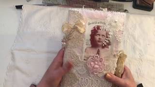 Fabric & Lace Covere Shabby Vintage journal