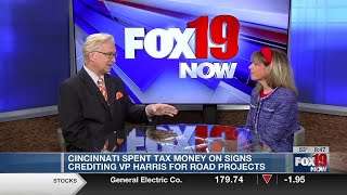 The Enquirer -- Cincinnati spent tax payer money on signs crediting VP Harris for road projects