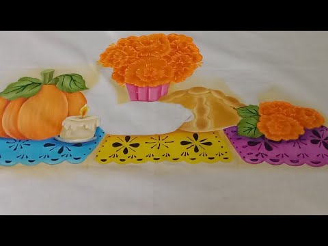 Manualidades / Pintura En Tela / Como Pintar Una Ofrenda Para Día De Muertos