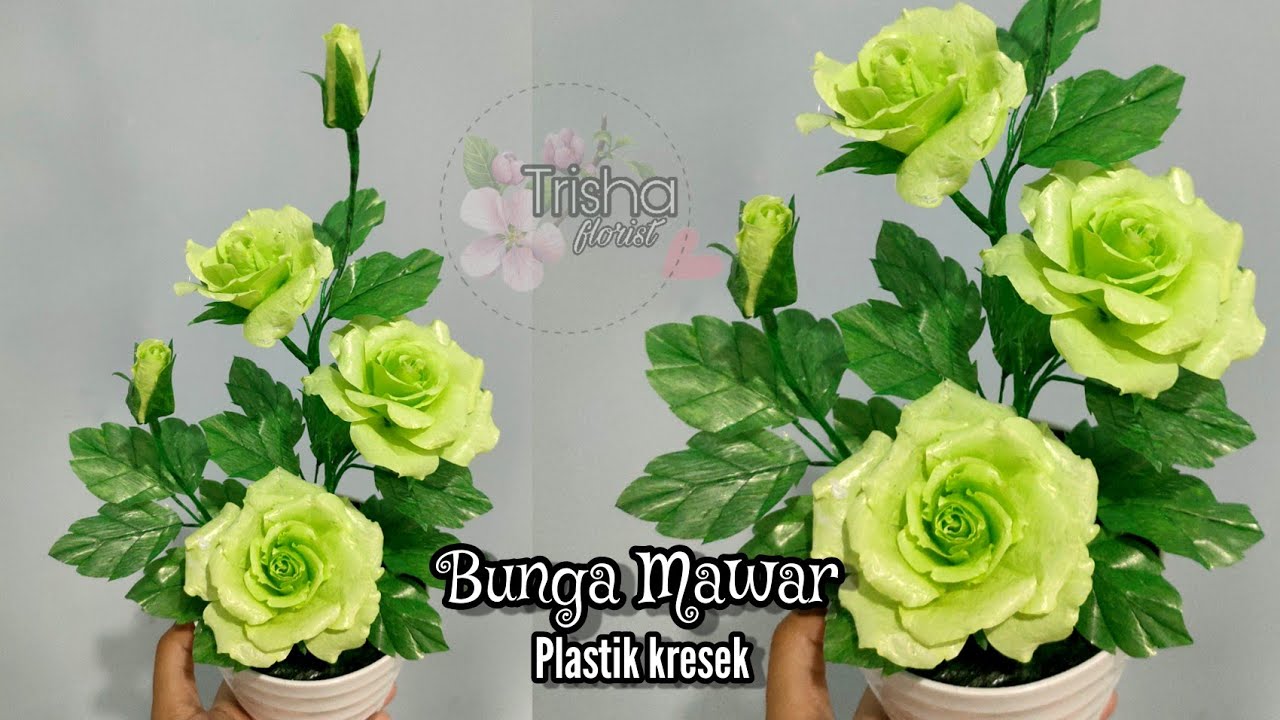 Bunga mawar cantik dari plastik kresek || Beautiful Roses from plastic bags