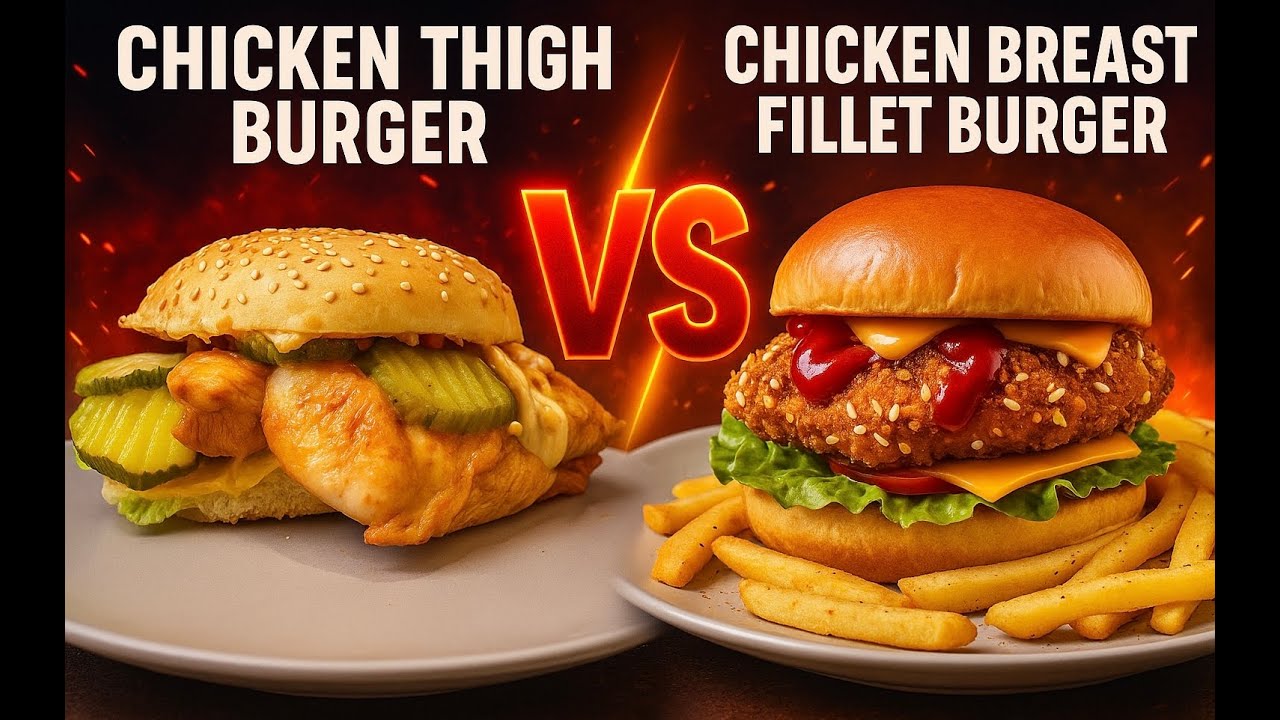🔥 LIVE: Chicken Thigh Burger vs Chicken Breast Fillet Burger — Which One Wins? 🍔🔥