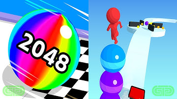 Ball Run 2048 Vs Stack Rider Android iOS Mobile Gameplay Walkthrough 437495