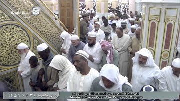 تلاوة جميلة لصلاة المغرب للشيخ علي الحذيفي اليوم الأربعاء 1438/7/8- المسجد النبوي- البلد والزلزلة